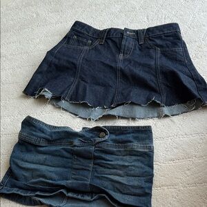 2 Denim Mini Skirts